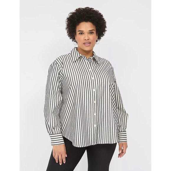Lane Bryant Tops - Lane Bryant - Swing Pleat-Back Button-Down Shirt